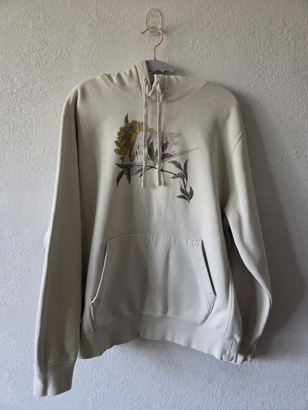 Nike Floral Logo Cream Hoodie